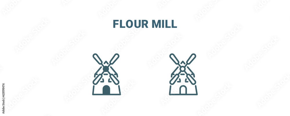flour mill icon. Line and filled flour mill icon from agriculture and farm collection. Outline vector isolated on white background. Editable flour mill symbol flour mill icon. Line and filled flour mill icon from agriculture and farm collection. Outline vector isolated on white background. Editable flour mill symbol