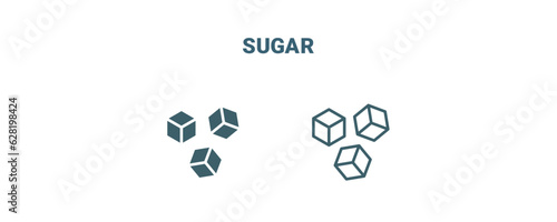 sugar icon. Line and filled sugar icon from agriculture and farm collection. Outline vector isolated on white background. Editable sugar symbol
