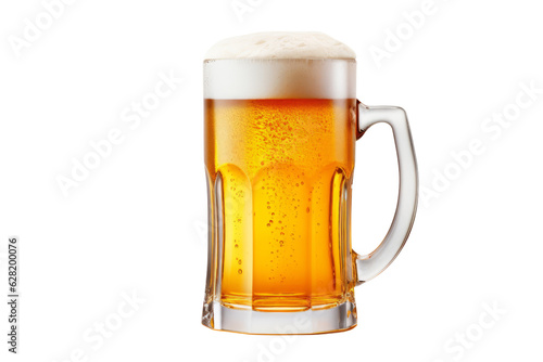 Beer isolated on transparent backgroun , generative ai