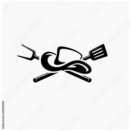 Cooking, cuisine logo. Icon and label for design menu restaurant or cafe.