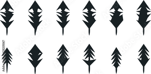 Arrow icons set, Directional arrows illustrations, Curved arrow vectors.