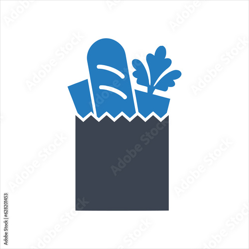 Bag of groceries icon