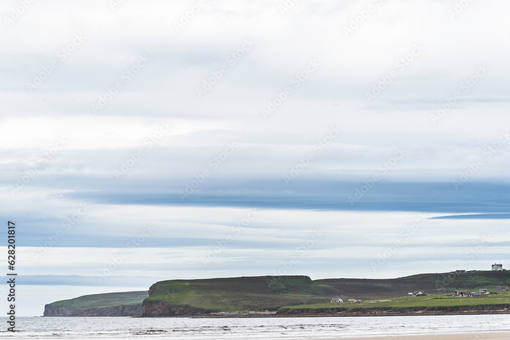 Scottish landscapes around Caithness beach, Northen Scotland landscapes, during a springtime day