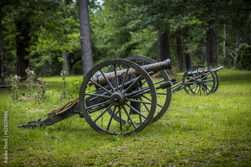 Leinwand Poster Civil war era cannon at Port Hudson in Louisiana.