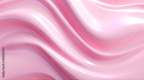 Subtle Pink Cosmetic Cream Texture on Liquid Surface Background. Glossy Fluid 3D Illustration of Beauty Product for Fashion Use: Generative AI
