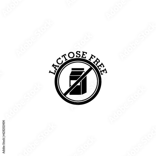 Fotografía Lactose free sign, icon, logo isolated on white background