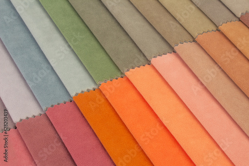 Foto Color palette of soft velour fabric