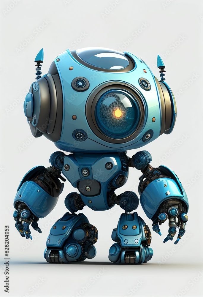Character design of little cute robot on isolated background Created with Generative AI technology. Character design of little cute robot on isolated background Created with Generative AI technology.
