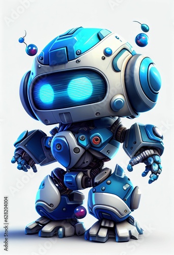 Character design of little cute robot on isolated background Created with Generative AI technology. © Sakrapee Nopparat