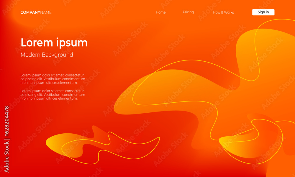 Obraz premium Modern Attractive Landing Page With The Search Bar, Template For Websites, Mobile Website, Or Apps. Linear Object