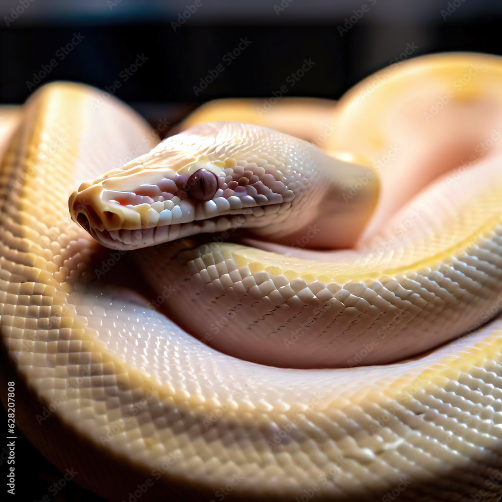 Fototapeta premium A Ball Python gazes with gentle curiosity, captivating its audience