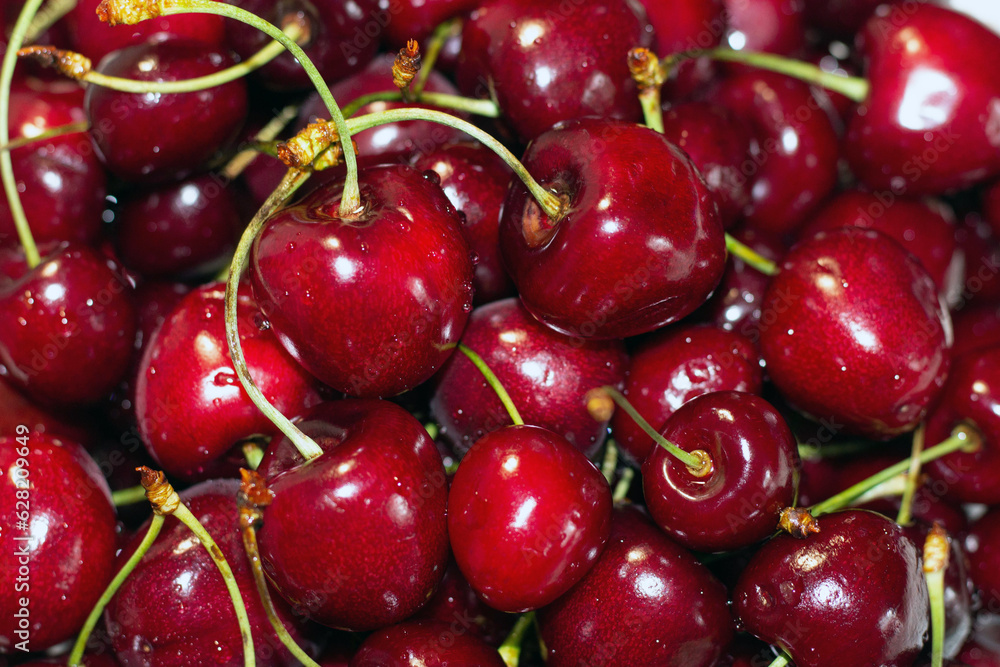 red appetizing cherry close up background red appetizing cherry close up background