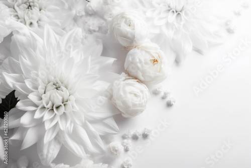 spring background wedding blossom beautiful nature white flower celebration fresh floral. Generative AI.