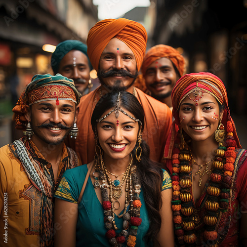 Different cultures radiate joy and celebrate personal identity in vibrant portraits, illustrating humanity's diversity and fostering understanding.