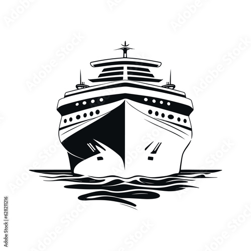 Cruise ship llogo design. Ocean liner icon. Vector illustration