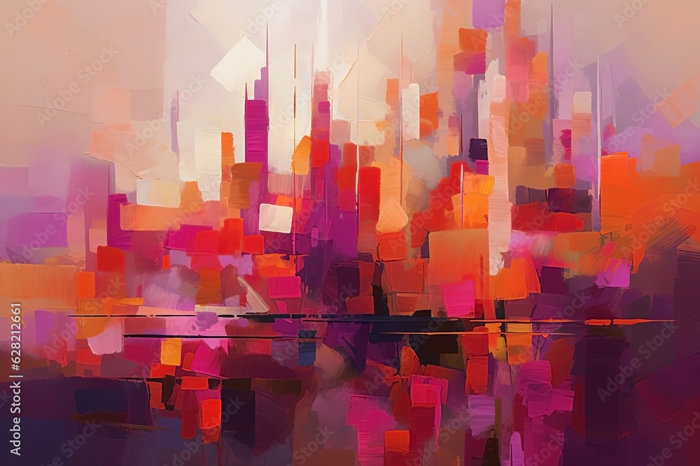 Naklejka premium Abstract colorful psychedelic background. Modern art, creative painting. Ai generated