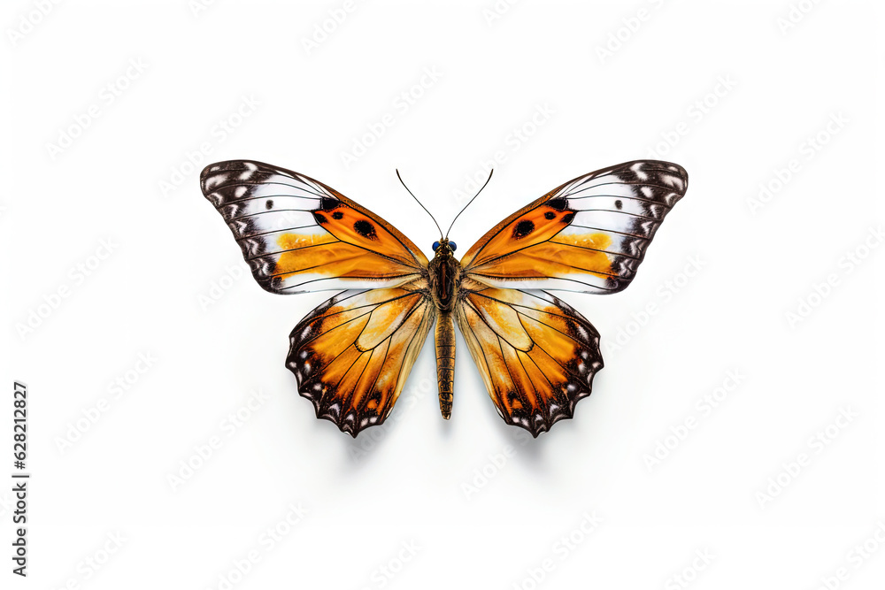 Butterfly with colorful wings isolated on white. Butterfly with colorful wings isolated on white.