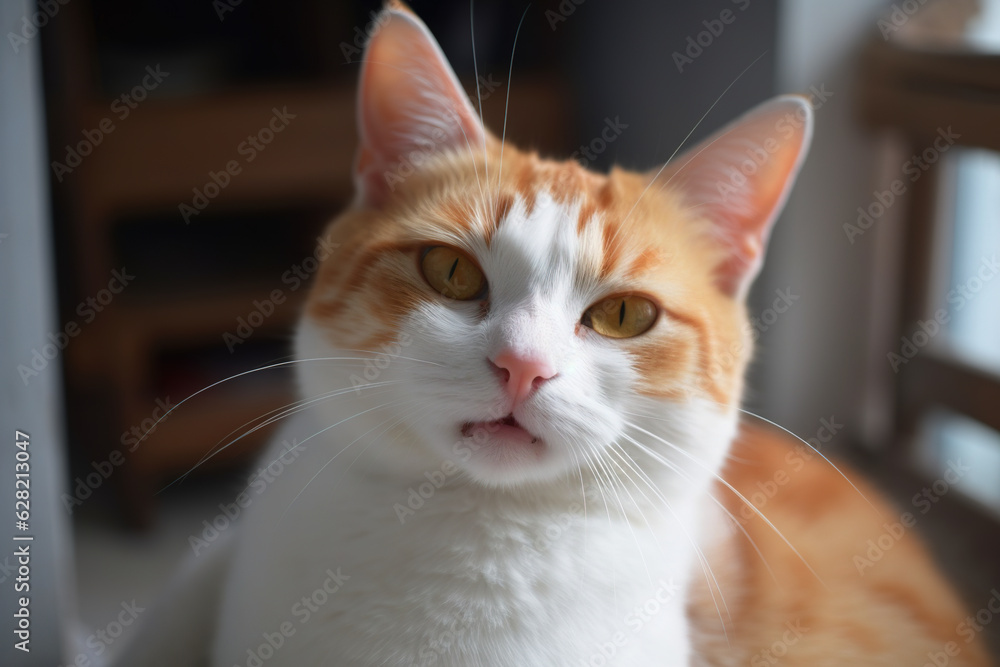 Portrait of the cute cat staring. Beautiful kitten looking deep. Portrait of the cute cat staring. Beautiful kitten looking deep.