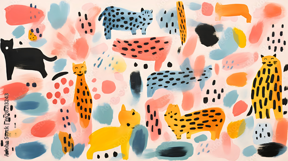 High quality abstract image of animal print stains, painterly brush strokes, gouache and watercolors, stains, beautiful shapes and composition, pastel color palette. High quality abstract image of animal print stains, painterly brush strokes, gouache and watercolors, stains, beautiful shapes and composition, pastel color palette.