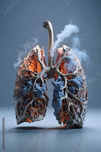 Lungs destroyed by smoking