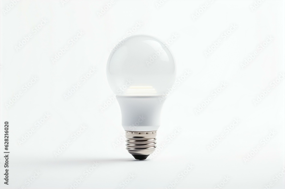 Pure Illumination: The Fluorescent Bulb on White, Generative AI Pure Illumination: The Fluorescent Bulb on White, Generative AI