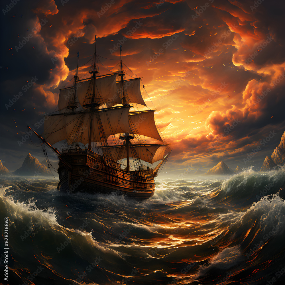 A real photographic landscape painting. AI Generated A real photographic landscape painting. AI Generated