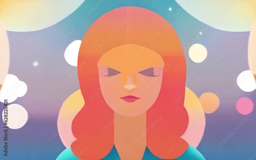 A person walking on a rainbow bridge their face glowing with happiness. Psychology art concept. AI generation. A person walking on a rainbow bridge their face glowing with happiness. Psychology art concept. AI generation.