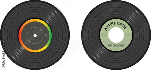 vinyl cd labels, and design vector for music art and album Pro Vector