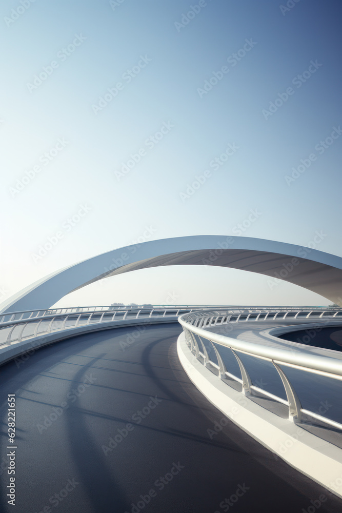 Fototapeta premium empty road with modern bridge