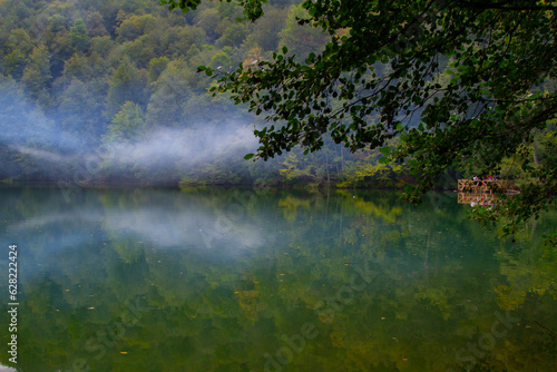 Natural green mountain view in Seven Lakes (Yedigoller) National Park, Bolu, Turkey