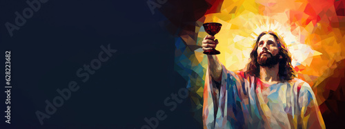 Sacrament: The Eucharist, Holy Communion, Lord's Supper with copy space. 