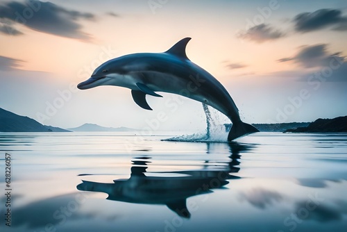 dolphin jumping out of the water .AI generated © Ahmad