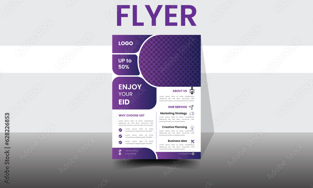 modern flyer design template with gradient color.