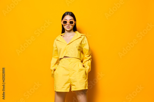 woman sunglasses attractive emotion yellow girl beautiful young lifestyle trendy fashion © SHOTPRIME STUDIO