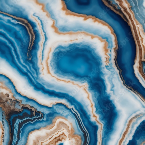 waves blue ocean agate background generated ai