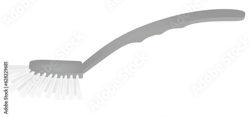 Grey  dishwashing brush. vector illustration