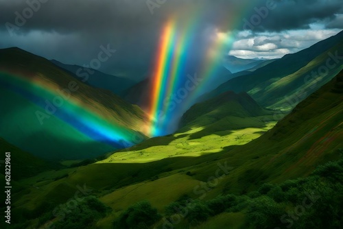 rainbow in the mountains