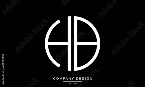 HB, BH, Abstract Letters Logo Monogram