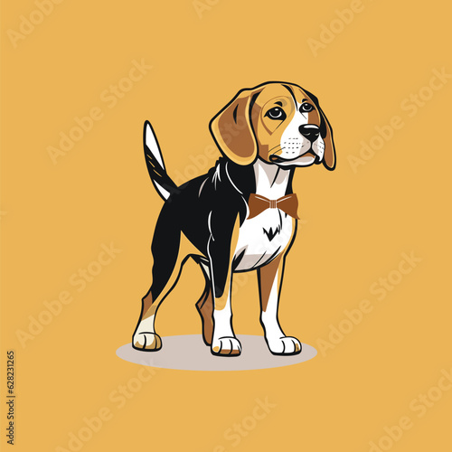 dog vector,character, art, collection, happy, cheerful, nature, hound, sketch, fun, set, design, brown,beagle dog portrait