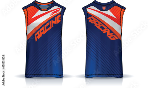 Basketball tank top design template, Sport jersey mockup. uniform front , side and back view.	