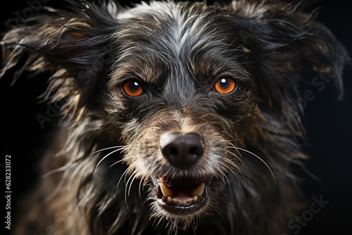 Portrait of an angry dog. Generative Ai © Alexandra