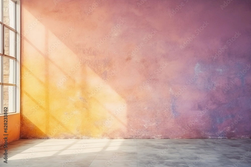empty wall and wooden floor with glare from the window. Interior background for mockup or presentation empty wall and wooden floor with glare from the window. Interior background for mockup or presentation