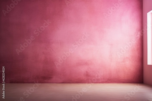 empty wall and wooden floor with glare from the window. Interior background for mockup or presentation