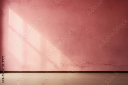 empty wall and wooden floor with glare from the window. Interior background for mockup or presentation