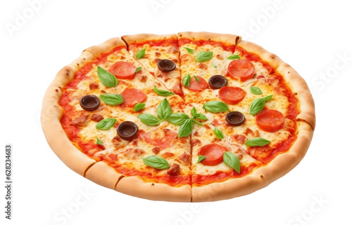 pizza isolated on white background , pizza transparent background png, ai generative image 