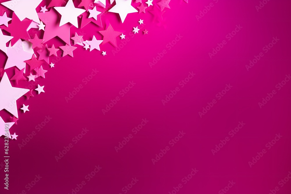 Illustration of a pink background with white stars created using generative AI