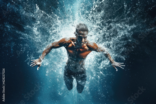 High-Resolution Mock-up Design of an Individual Experiencing a Water Splash © God Image