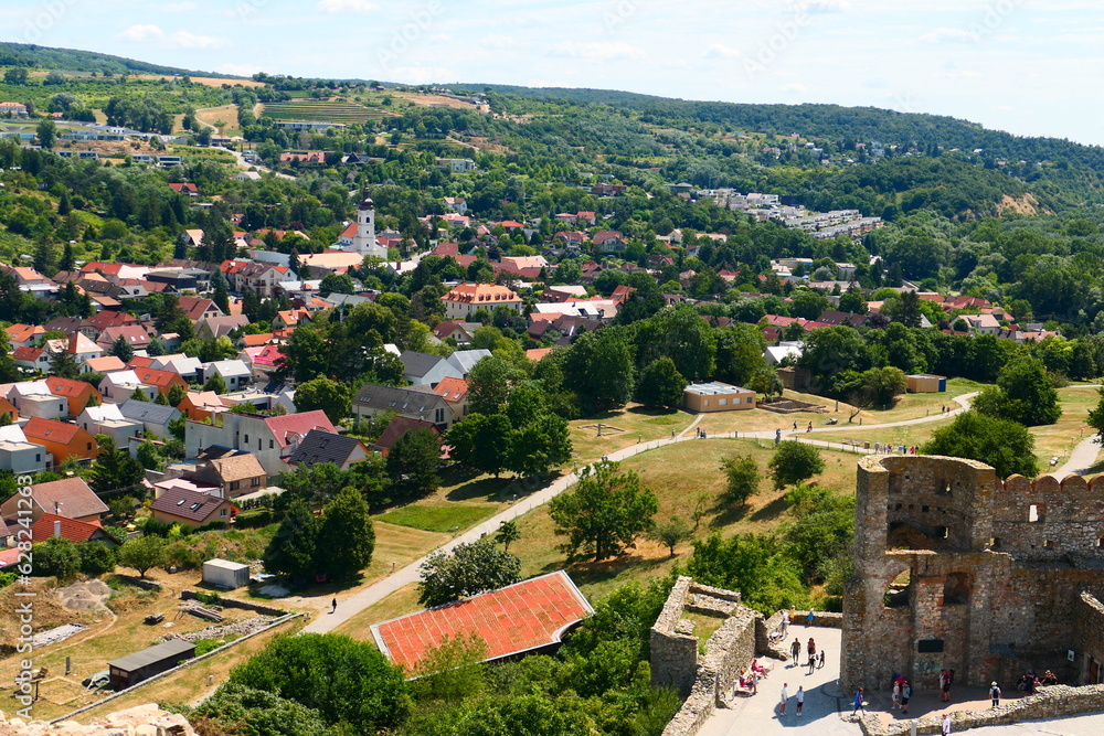 Blick über die Burg Devin auf Devin, Stadtteil Bratislava, Slowakei
