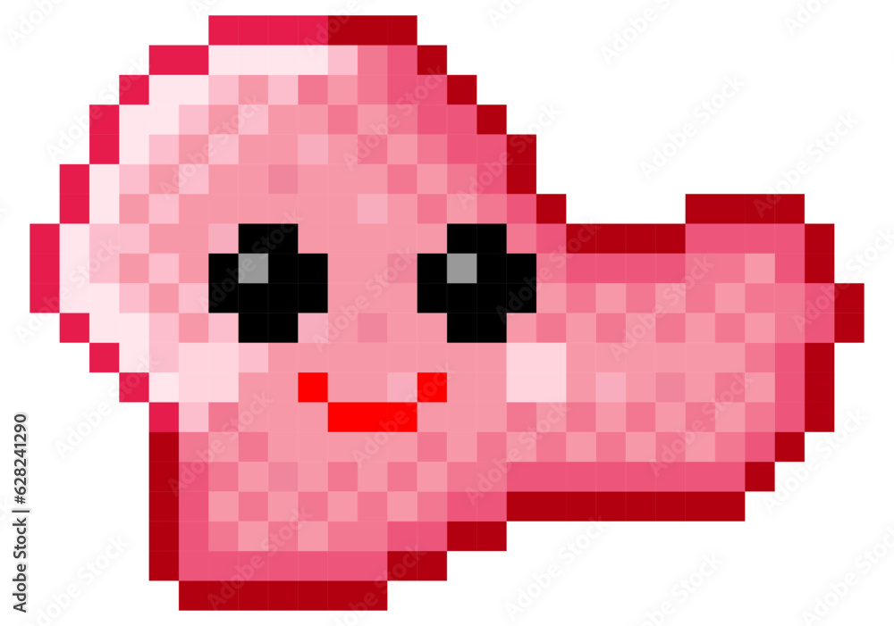 Fototapeta premium Smile shape icon pixel art. Vector illustration. 