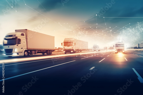 Fototapeta logistics and transportation integrated warehousing and transportation operation